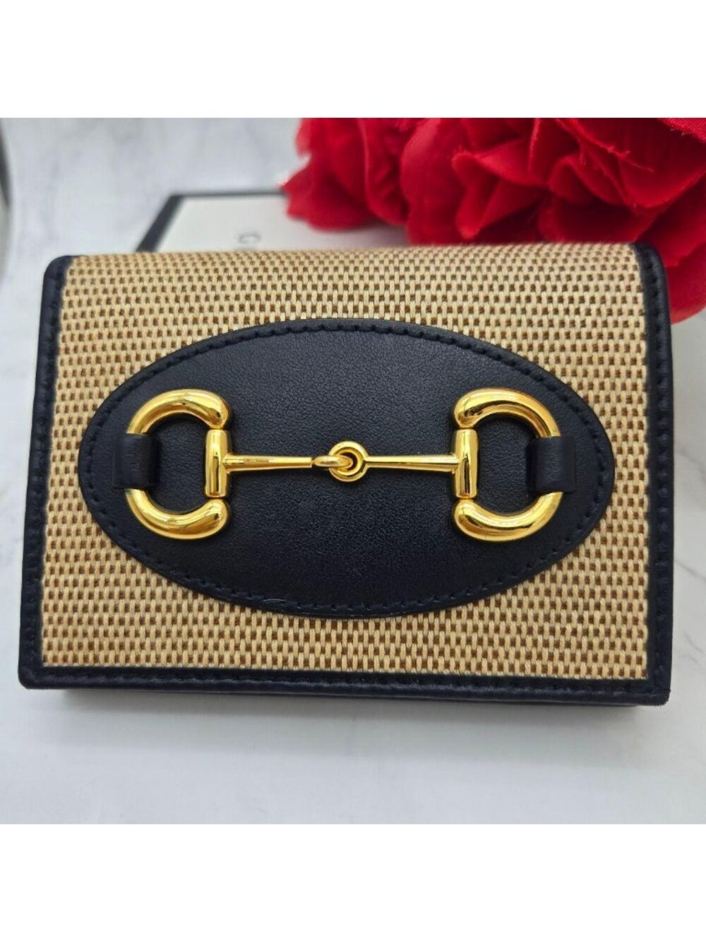 Gucci Bifold Wallet Horsebit Canvas